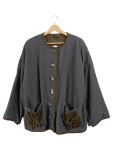 Vorschaubild 1 von Trachtenjacke Damen Gr. 40/L Grau Wolle Meliert Traditionell