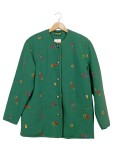 Vorschaubild 1 von Trachtenjacke Damen Gr. 38/M Grün Wolle Blumenmuster Traditionell Langarm