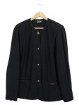 Vorschaubild 1 von Trachtenjacke Damen Schwarz Gr. 38/M Wolle Uni Traditionell Langarm Knopf