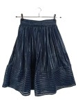 Vorschaubild 1 von A-Linienrock Damen Gr. 30/XS Blau Polyester Lochmuster Elegant Festlich