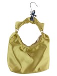 Vorschaubild 1 von Damen Henkeltasche Hobo Bag Gelb Satin Knotenhenkel Reißverschluss