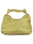 Vorschaubild 2 von Damen Henkeltasche Hobo Bag Gelb Satin Knotenhenkel Reißverschluss