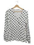 Vorschaubild 1 von Damen Bluse Wickelbluse Polka Dot Weiß Schwarz Gr. 38 M