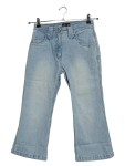 Vorschaubild 1 von Bootcut Jeans Kinder Blau Gr. 164 Baumwolle Uni Retro Freizeit Knopf L20