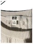 Vorschaubild 2 von Pullover Damen Weiß Gr. 36/S Baumwolle Zopfstrickmuster Klassisch Kurzarm