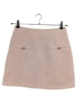 Vorschaubild 1 von Damen Tweed Minirock Rosa Größe S A-Linie Zierknöpfe