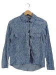 Vorschaubild 1 von Damen Hemdbluse Langarm Gepunktet Blau Gr. 34 XS Casual