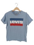 Vorschaubild 1 von Herren T-Shirt Gr. 46, S Blau Logo-Print Casual Baumwolle