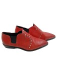 Vorschaubild 1 von Stiefeletten Damen Gr. 40 Rot Leder Slip-On 4 cm Modisch Freizeit Uni