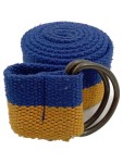Vorschaubild 1 von Gürtel Stoffgürtel Gelb D-Ring Blau Gr. 90 Polyester Gestreift Casual