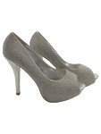 Vorschaubild 1 von Peeptoes Damen Gr. 37 Silber Kunststoff Slip-On 11 cm Glamourös Party