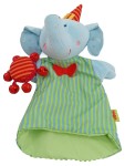 Vorschaubild 1 von Handpuppe Elefant mit Partyhut Kuscheltier Blau Gestreift 30cm