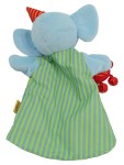 Vorschaubild 2 von Handpuppe Elefant mit Partyhut Kuscheltier Blau Gestreift 30cm