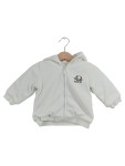Vorschaubild 1 von Kinder Fleecejacke Weiß Gr. 68 Elefanten-Motiv Kapuze Reißverschluss