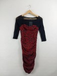 Vorschaubild 2 von Cocktailkleid Damen Gr. 34 XS Rot Animal-Print Schlauchkleid Party