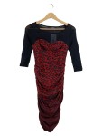Vorschaubild 1 von Cocktailkleid Damen Gr. 34 XS Rot Animal-Print Schlauchkleid Party