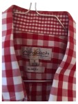 Vorschaubild 2 von Trachtenhemd Herren Rot Kariert Gr. S 37, 38 Slim Fit Baumwolle