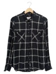 Vorschaubild 1 von Damen Hemdbluse Kariert Schwarz Gr. 52 Casual Viskose Langarm