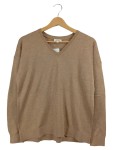 Vorschaubild 1 von Damen Pullover V-Ausschnitt Beige Gr. 36 S Basic Langarm