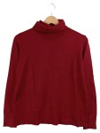 Vorschaubild 1 von Damen Rollkragenpullover Rot Gr. 38 M Basic Baumwolle Langarm