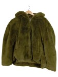 Vorschaubild 1 von Damen Kunstpelzjacke Felljacke Oliv Kapuze Gr. 34 XS