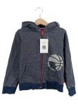 Vorschaubild 1 von Sweatjacke Kinder Gr. 122 Blau Meliert Kapuze Basketball Wolle