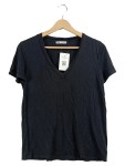 Vorschaubild 1 von Damen T-Shirt Basic V-Ausschnitt Schwarz Gr. S