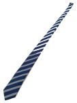 Vorschaubild 2 von Krawatte Herren Blau Gestreift 100% Seide 5cm Schmal Business