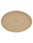 Vorschaubild 1 von Servierplatte Tablett rund Bambus Holz Ø 38 cm Beige Minimalistisch