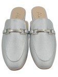Vorschaubild 2 von Damen Pantoletten Mules Silber Gr. 36 Elegant Metallic Schmuckdetail