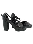 Vorschaubild 1 von Plateausandalen Damen Schwarz Gr. 37 Nieten Elegant