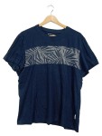 Vorschaubild 1 von Herren T-Shirt Blau Florales Muster Gr. L Casual Baumwolle