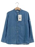 Vorschaubild 1 von Kinder Jeanshemd Freizeithemd Blau Gr. 122 Stehkragen Baumwolle