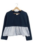 Vorschaubild 1 von Damen Pullover Gr. 38 M Blau Rippstrick Rüschen Casual