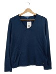 Vorschaubild 1 von Damen Pullover Gr. 38 M Blau V-Ausschnitt Basic Langarm