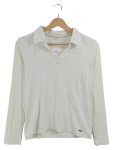 Vorschaubild 1 von Damen Langarm Poloshirt Weiß Gr. 36 S Casual Basic