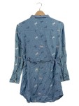 Vorschaubild 1 von Jeanskleid Kinder Blau Gr. 158 Baumwolle Tiermotive Casual Freizeit Knopf
