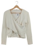 Vorschaubild 1 von Damen Strickjacke Wickeloptik Weiß Gr. 36, S Casual