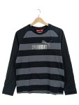 Vorschaubild 1 von Langarmshirt Herren Gr. 46 S Schwarz Gestreift Logo-Print Baumwolle