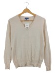 Vorschaubild 1 von Damen Pullover Gr. 40 L Beige V-Ausschnitt Wolle-Mix
