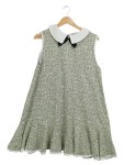 Vorschaubild 1 von Strickkleid Damen Gr. 40 L Grün Meliert Kragen Schleife A-Linie
