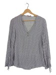 Vorschaubild 1 von Damen Bluse Gr. 40 L Mehrfarbig Langarm V-Ausschnitt Viskose Casual