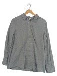 Vorschaubild 1 von Damen Hemdbluse Grau Gestreift Gr. 40 L Langarm Baumwolle Casual