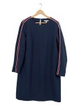 Vorschaubild 1 von Damen Freizeitkleid Gr. 42 Blau Langarm mit Streifen Sportlich