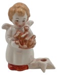 Vorschaubild 1 von Engel mit Stern Kerzenhalter Porzellan Weiß 7cm W. Germany Weihnachten