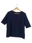 Vorschaubild 1 von Damen Pullover Gr. 38 M Blau Halbarm Strukturmuster Casual