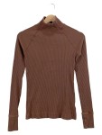 Vorschaubild 1 von Damen Langarmshirt Braun Gr. 36 S Rollkragen Rippstrick