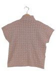 Vorschaubild 1 von Damen Strickpullover Rosa Gr. 40 L Kurzarm Rollkragen Lochmuster Casual