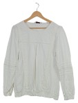 Vorschaubild 1 von Damen Bluse Gr. 40 Weiß Langarm Spitze Baumwolle Modal Romantisch