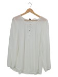 Vorschaubild 1 von Damen Bluse Weiß Punkte Muster Langarm Casual Gr. 42